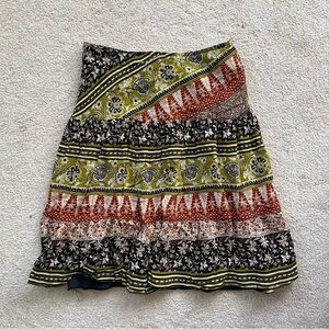 Vintage Monté Boho Flowy Midi‎ Skirt